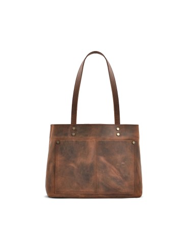 VONAJU DARK BROWN LEATHER TOTE BAG